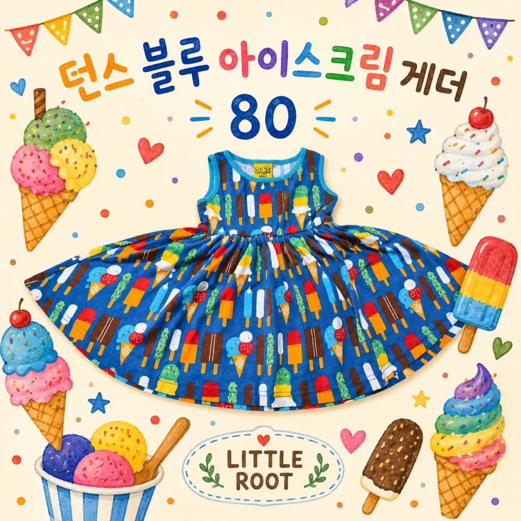 던스 아이스크림 민소매 게더 80
